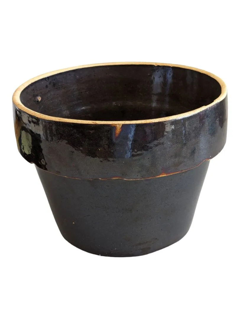 Antique Brown Salt Glazed Planter