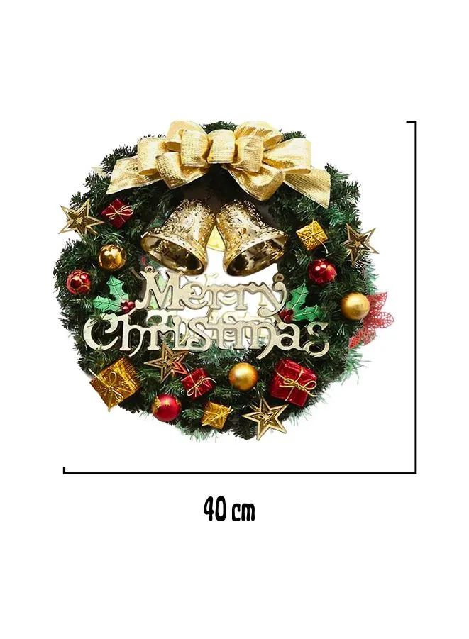 Christmas Wreath for Door or Wall, Garland Christmas Home Decoration(Golden Ribbon 40 cm)