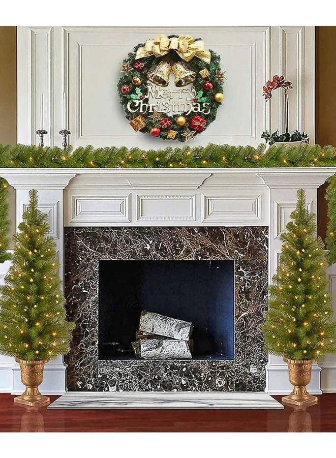 Christmas Wreath for Door or Wall, Garland Christmas Home Decoration(Golden Ribbon 40 cm)