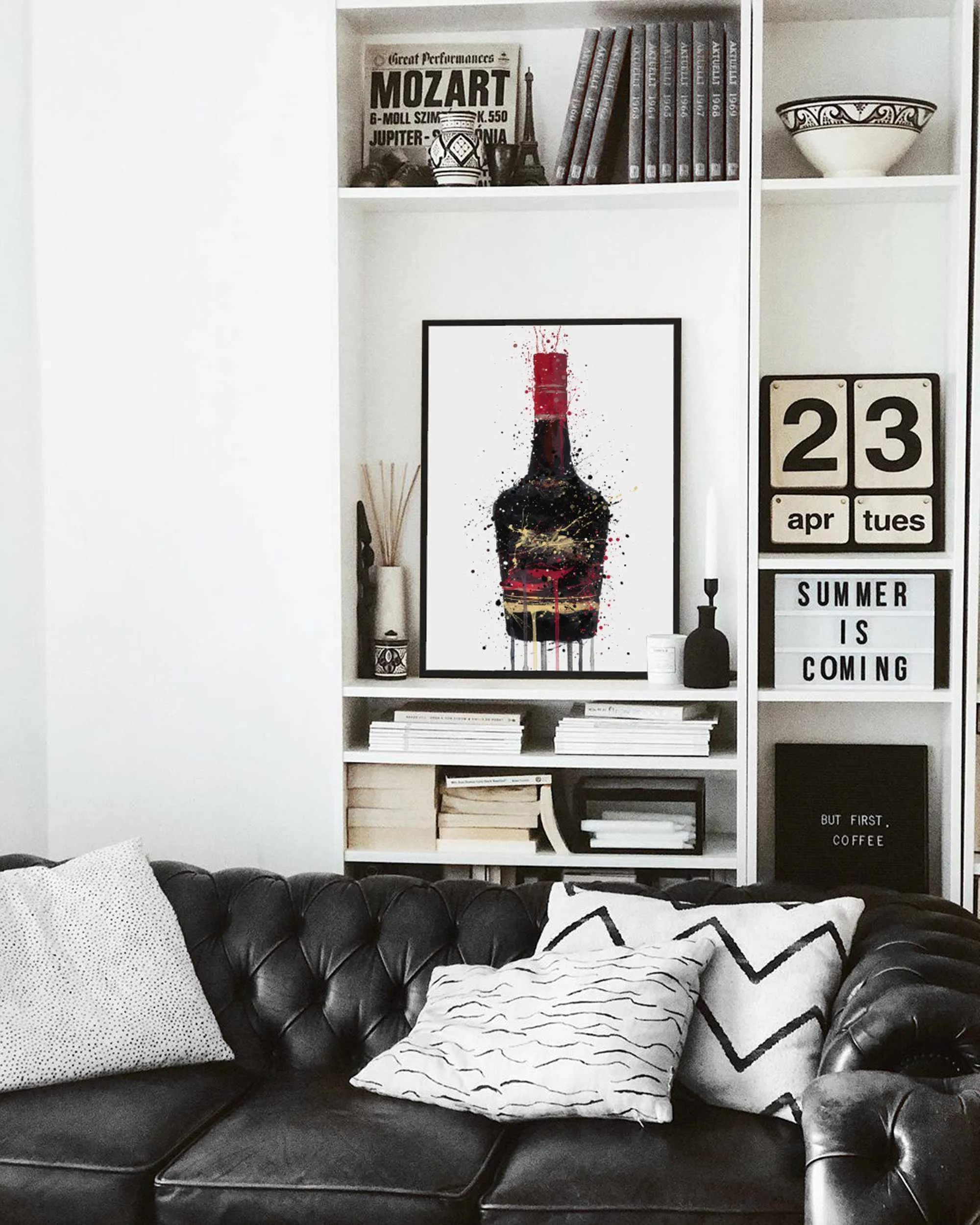 Liqueur Bottle Wall Art Print 'Burnt Umber'