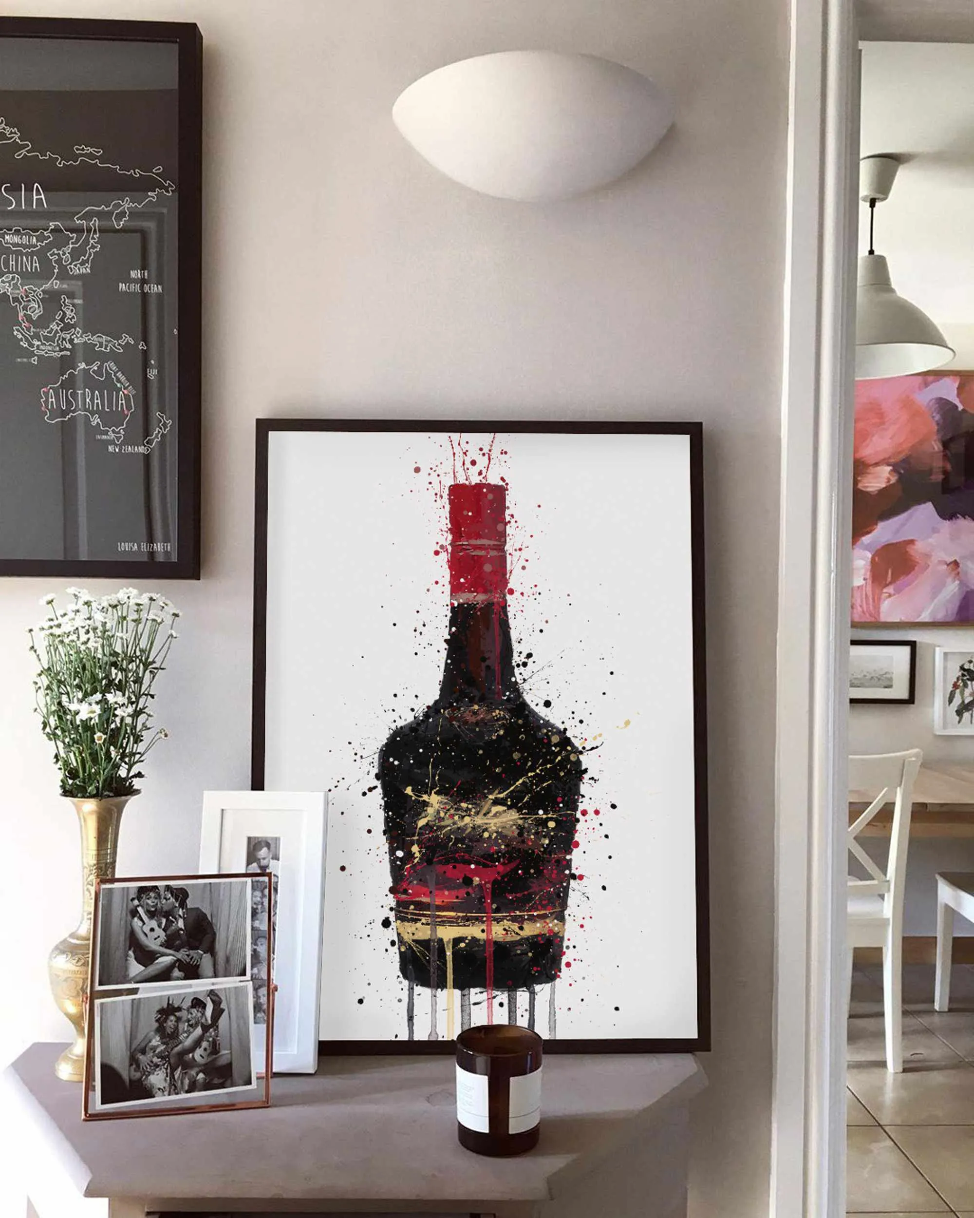 Liqueur Bottle Wall Art Print 'Burnt Umber'