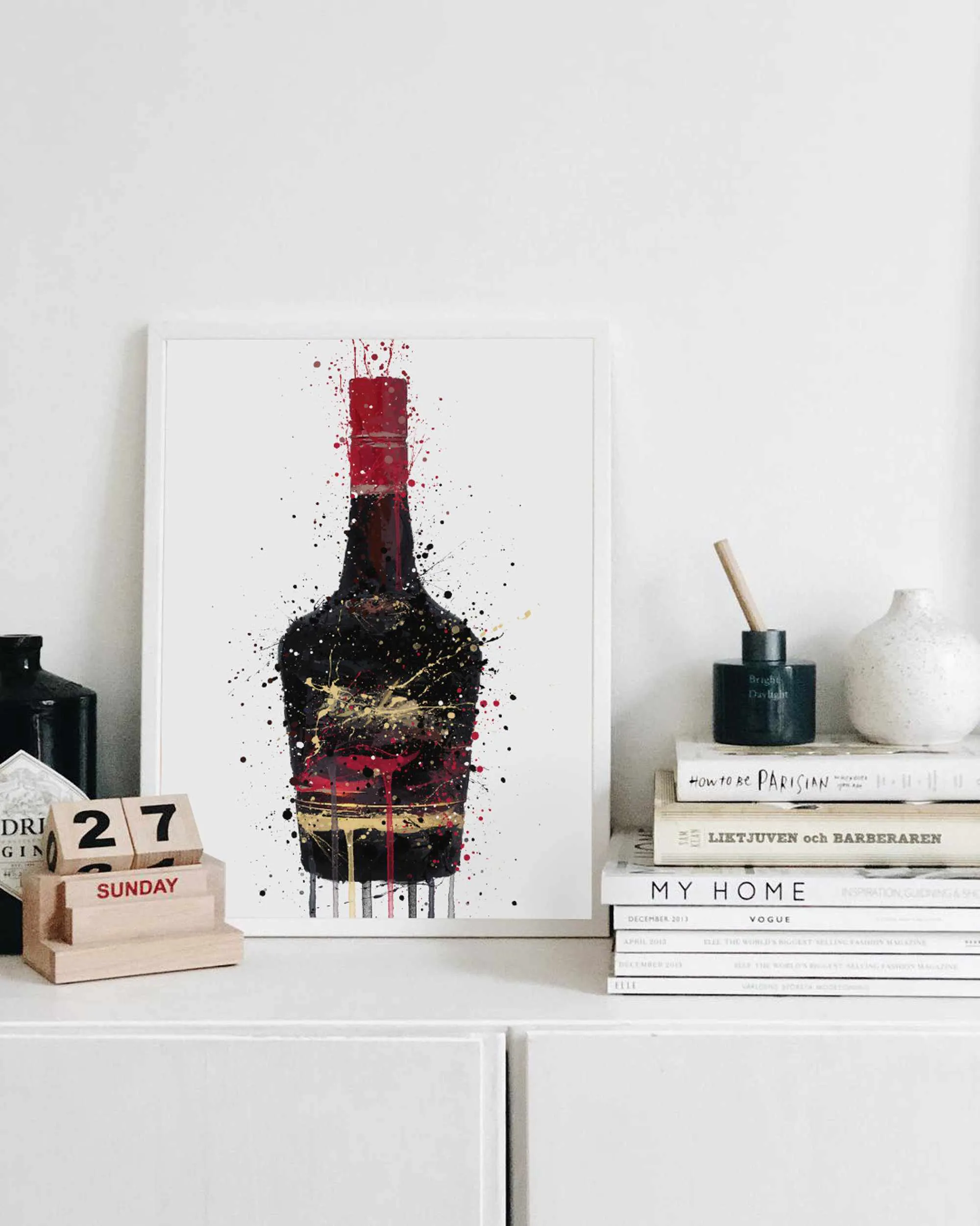 Liqueur Bottle Wall Art Print 'Burnt Umber'
