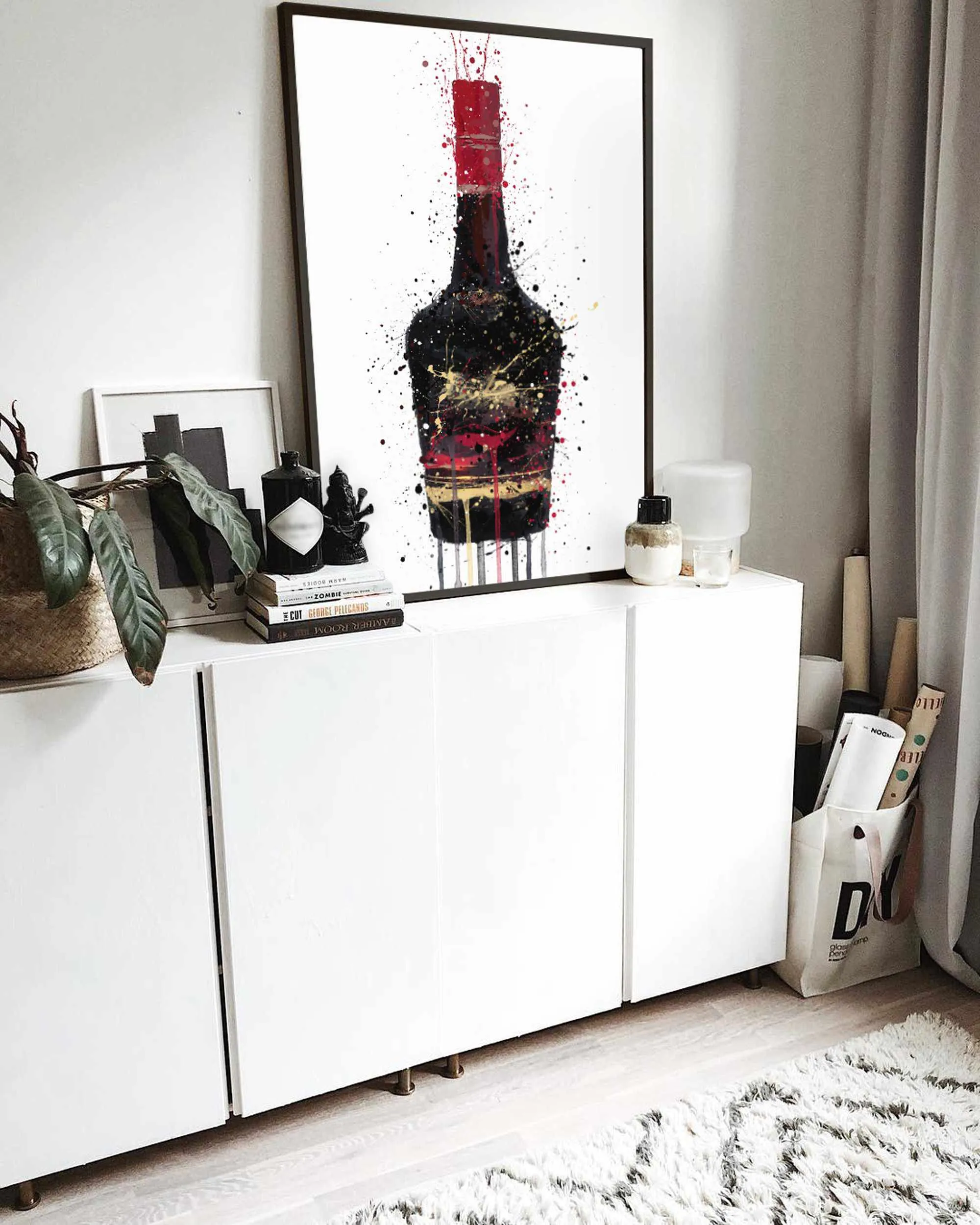 Liqueur Bottle Wall Art Print 'Burnt Umber'