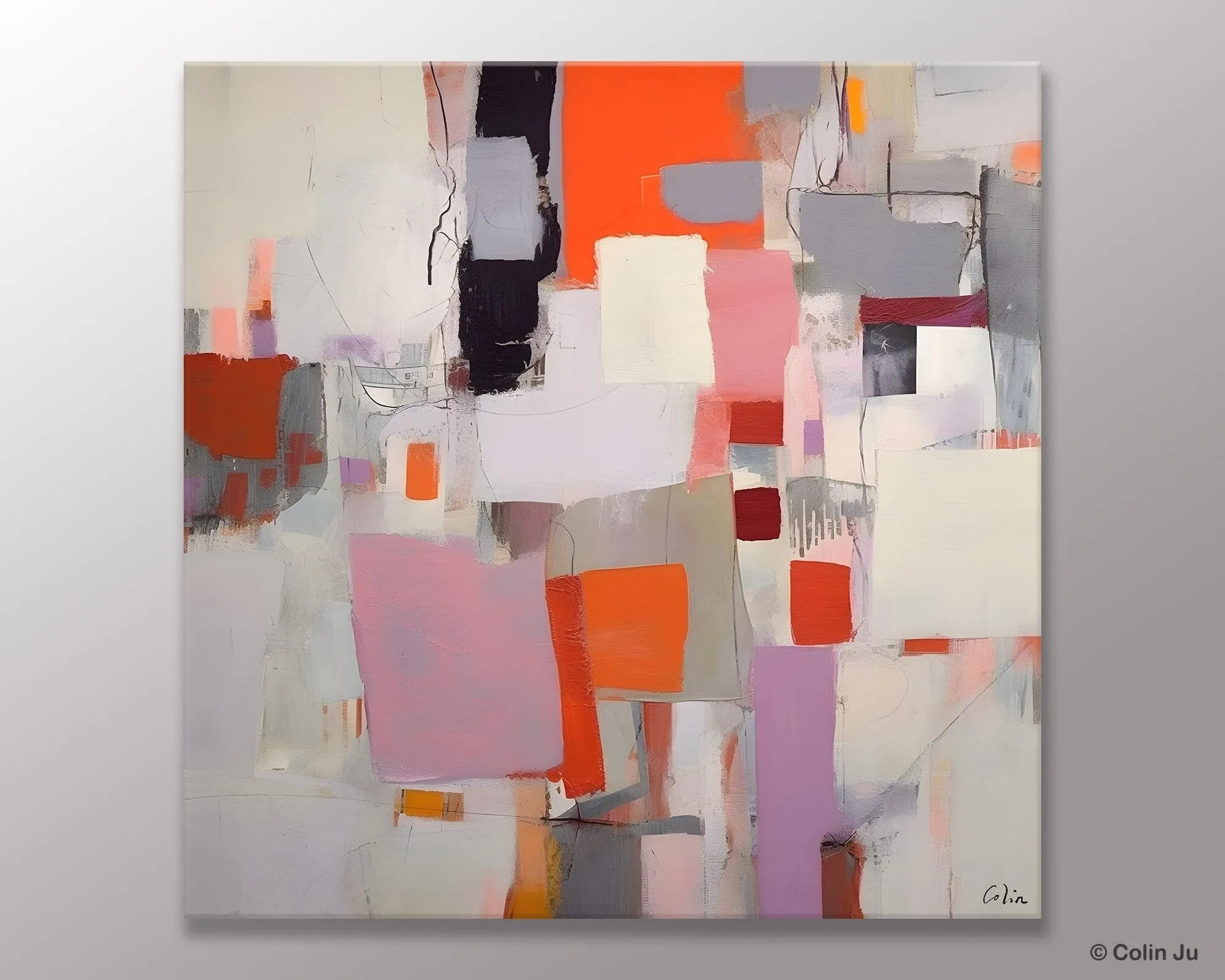 Modern Acrylic Artwork, Original Modern Paintings, Contemporary Canvas Art, Heavy Texture Canvas Art, Large Abstract Painting for Bedroom