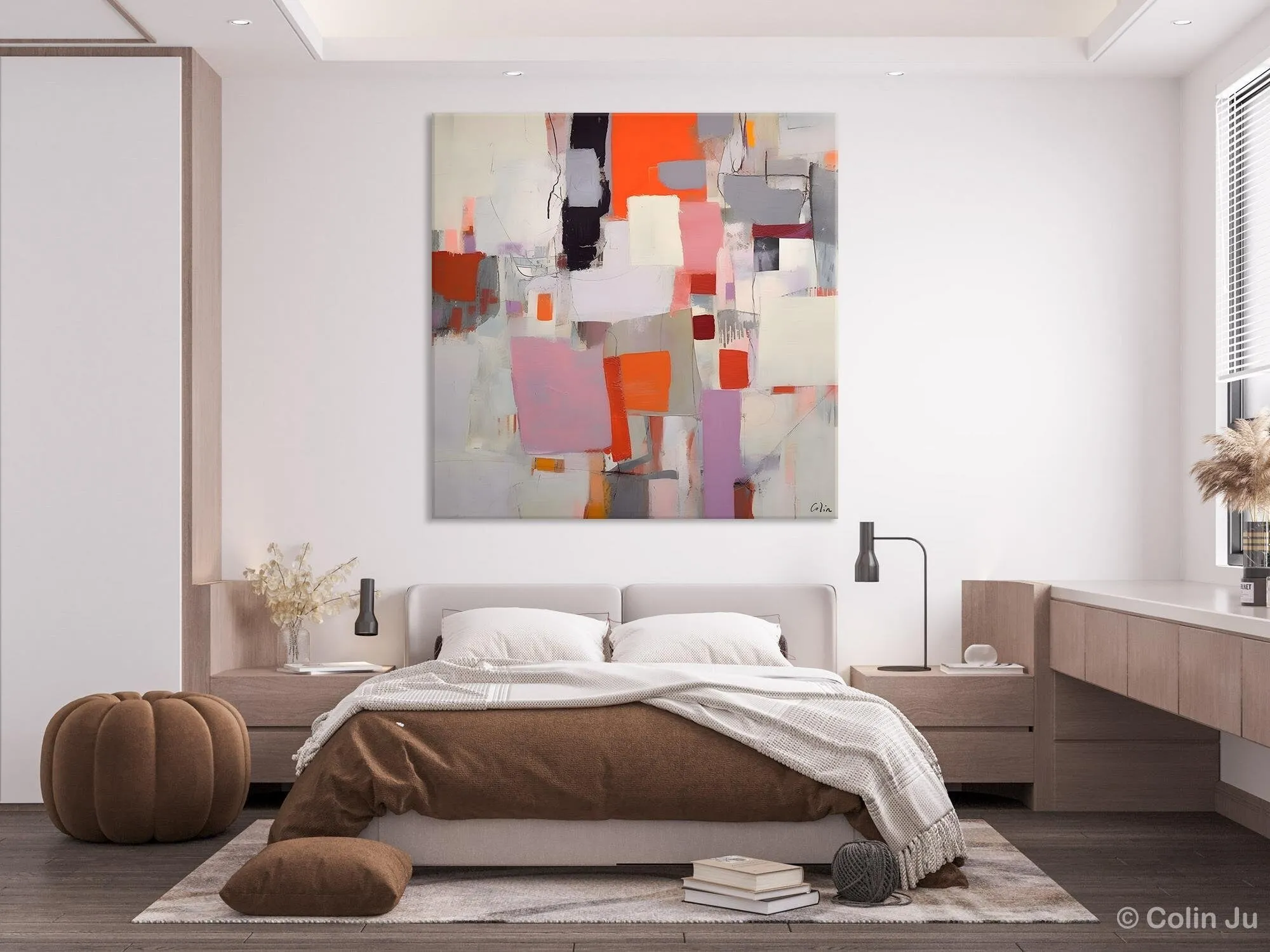 Modern Acrylic Artwork, Original Modern Paintings, Contemporary Canvas Art, Heavy Texture Canvas Art, Large Abstract Painting for Bedroom