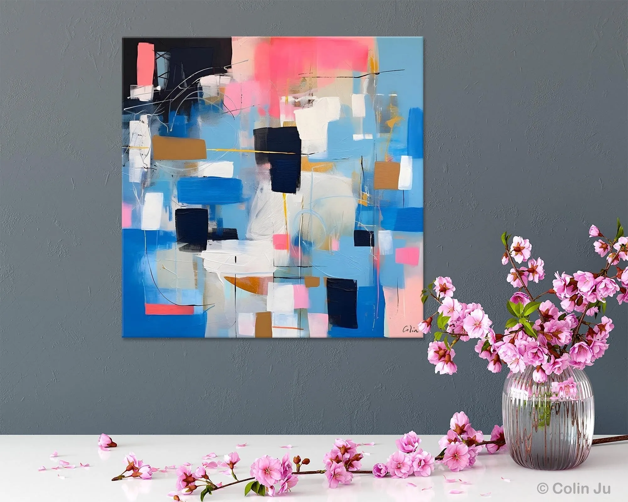 Modern Canvas Paintings, Contemporary Canvas Art, Original Modern Wall Art, Modern Acrylic Artwork, Large Abstract Painting for Dining Room