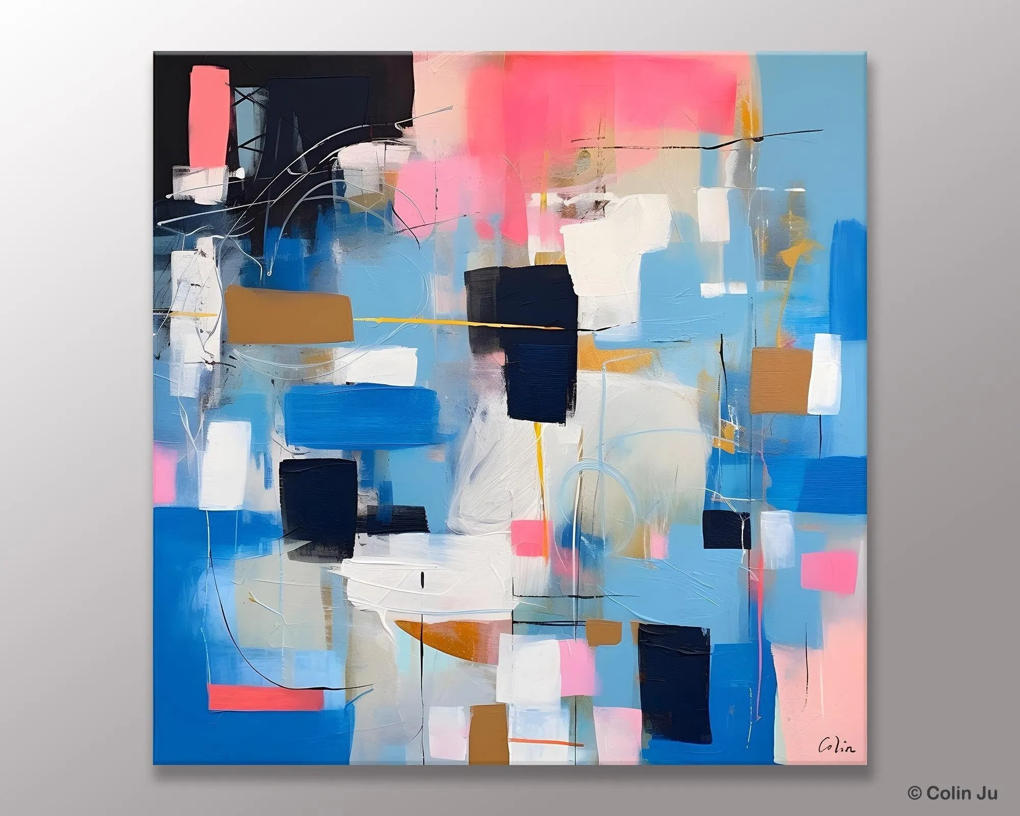Modern Canvas Paintings, Contemporary Canvas Art, Original Modern Wall Art, Modern Acrylic Artwork, Large Abstract Painting for Dining Room
