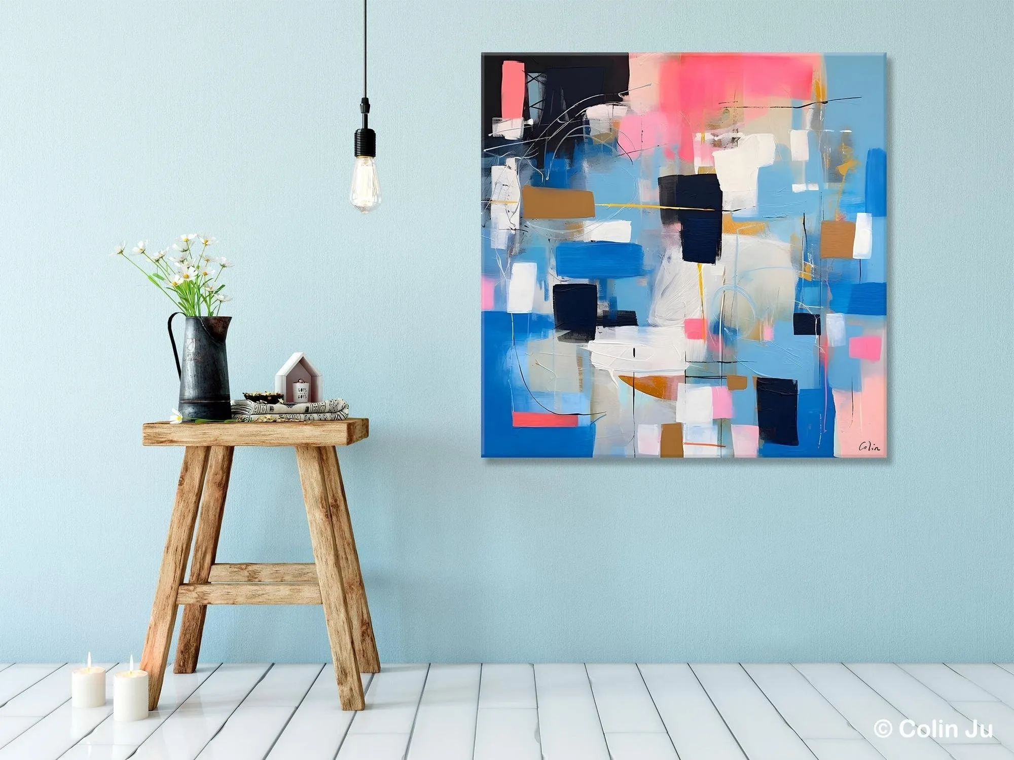 Modern Canvas Paintings, Contemporary Canvas Art, Original Modern Wall Art, Modern Acrylic Artwork, Large Abstract Painting for Dining Room