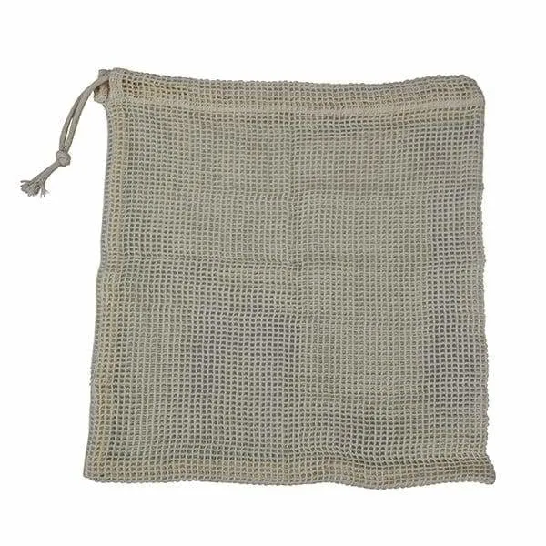 Organic Cotton Reusable Drawstring Fruit and Vegetable Bags - Set of 3